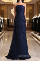 Evening Prom Dresses A Line Elegant Chiffon With Ruffles Long Evening Dresses