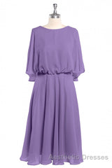 Royal Blue Long Sleeve Blouson-Style Bridesmaid Dresses