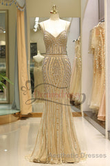 Mermaid Spaghetti Strap Black Beading Long Evening Prom Dresses