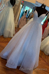 Elegant Straps Lace-Up Back Blush Long Evening Prom Dresses