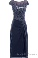 Cap Sleeve Beaded Mother of Bride Dresses