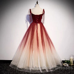 Fairytale Red Gradient Evening Prom Dresses
