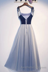 Spaghetti Straps Lace Up Floor Length Modest Evening Prom Dresses Party Evening Prom Dresses
