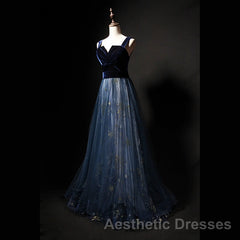 Elegant Long Lace Up Velvet Tulle Evening Prom Dresses Modest Party Gowns