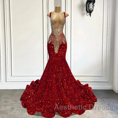 Gorgeous Long Dresses Luxury Black Girls Evening Prom Party Formal Gowns