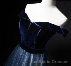 Elegant Off the Shoulder Velvet Floor Length Long Evening Prom Dresses Evening Prom Dresses