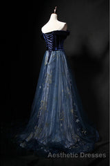 Elegant Off the Shoulder Velvet Floor Length Long Evening Prom Dresses Evening Prom Dresses