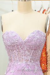 Purple Lace Tight Short Hoco Dresses