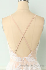 Spaghetti Straps White Evening Prom Dresses