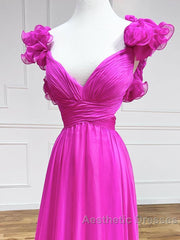 A-Line Backless Long Evening Prom Dresses, Red Long Evening Dresses