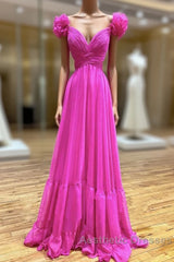 A-Line Backless Long Evening Prom Dresses, Red Long Evening Dresses