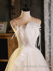 A-Line Beige Tulle Short Evening Prom Dresses, Beige Cute Homecoming Dresses
