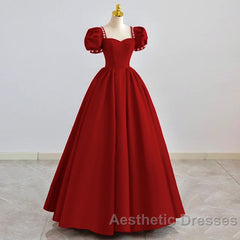 A Line Black Formal Dresses Satin Birthday Party Dresses