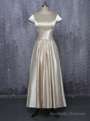 A-line Cap Sleeves Ankle Length Mother Of The Bride Dresses