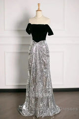 A Line Off The Shoulder Sexy Sequin Formal Dresses Bridesmaid Dresses Evening Gown Evening Prom Dresses