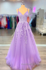 A-Line Evening Prom Dresses Maxi Dresses Formal Court Train Sleeveless Spaghetti Strap Stretch Chiffon With Appliques Shouder Flower