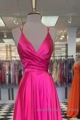 A-Line Evening Prom Dresses Sexy Dresses Formal Floor Length Sleeveless Spaghetti Strap Bridesmaid Dresses Charmeuse With Slit