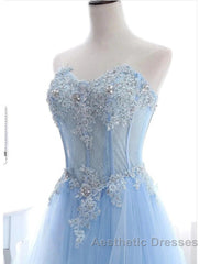 A-Line Sexy Engagement Evening Prom Birthday Dresses Strapless Sleeveless  Lace Pleats
