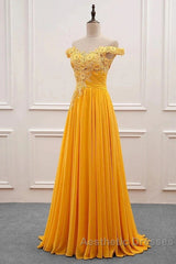 A-Line Wedding Guest Dresses Floral Dresses Evening Prom Sweep / Brush Train Sleeveless Off Shoulder Chiffon With Appliques
