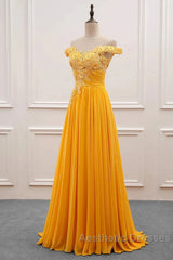 A-Line Wedding Guest Dresses Floral Dresses Evening Prom Wedding Party Sweep / Brush Train Sleeveless Off Shoulder Chiffon With Appliques
