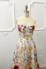 A-Line Wedding Guest Dresses Floral Dresses Wedding Guest Floor Length Sleeveless Illusion Neck Wednesday Addams Family Cotton Backless With Embroidery Appliques