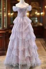 Ball Gown Off The Shoulder Tulle Evening Prom Dresses Evening Dresses
