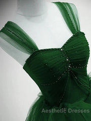 Beaded Tulle Off Shoulder Long Party Dresses Tulle A-Line Evening Prom Dresses Ball Gown Quinceanera Dresses