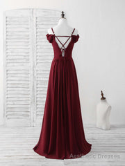 Blue Lace Chiffon Long Prom Dress Blue Bridesmaid Dress
