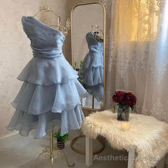Blue Short Party Dress Homecoming Dress