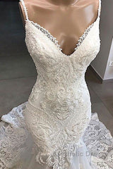 Amazing Appliques Tulle Mermaid Wedding Dresses