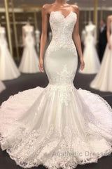 Luxury Sweetheart Appliques Mermaid Wedding Dresses