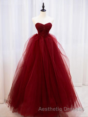 Burgundy off shoulder tulle lace long Evening Prom Dresses burgundy formal Dresses