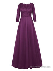 Casual Scoop Neck Half Sleeve Lace Tulle A-Line Mother of the Groom Dress