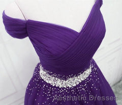 Charming Sequins Off Shoulder Dark Purple Long Evening Prom Dresses, Off the Shoulder Dark Purple Formal Evening Dresses