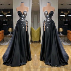 Chic Sweetheart Crystal Long Prom Dress With Split Online
