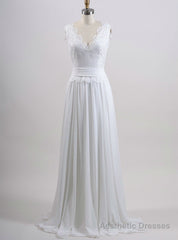 Chiffon Wedding Gown A line Summer Wedding Dress Lace Bridal Dress