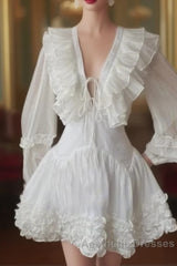 Cute A Line White Homecoming Dresses 18Th Birthday Outfits