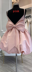 Cute V-Neck Short Party Cocktail Dresses with Bow