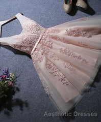 Cute A Line Tulle Lace Short Evening Prom Dresses, Homecoming Dresses