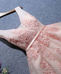 Cute A Line Tulle Lace Short Evening Prom Dresses, Homecoming Dresses