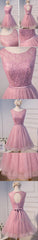 Elegant Diamond Beads  Lace Organza Sleeveless Scoop Neckline Lace Up Back For Teen Lovely Homecoming Dresses