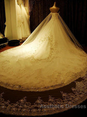 Elegant Long A Line Sweetheart Appliques Crystal Beading Wedding Dresses