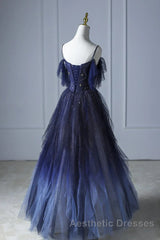 Elegant Purple Stars A-Line Evening Prom Dresses Love Elegant Purple Star Lolita