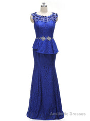 Elegant Royal Blue A-line Half Sleeves Lace Mother Of The Bride Dresses