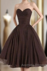 Simple tulle short Evening Prom Dresses,homecoming Dresses
