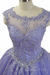 Gorgeous Quinceanera Dresses With Applique And Beadings, Purple Formal Gowns