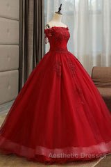 Gorgeous Strapless Burgundy Lace Beaded Long Evening Prom Dresses, Lace Burgundy Formal Evening Dresses, Burgundy Lace Ball Gown