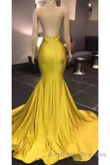 Gorgeous Deep V Neck Mermaid Evening Prom Dresses, Long Evening Prom Dresses