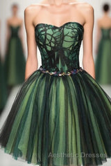 Stylish Tulle Lace Short Evening Prom Dresses, Cute Evening Prom Dresses