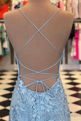 Light Purple Mermaid Long Prom Dress with Appliques